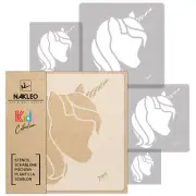 5x reusable PLASTIC Stencils / 13.4" to 3.5"/Nursery KIDS Template / UNICORN #1