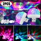 2x USB Mini Disco Ball Car Party Atmospher Light Bar Colorful Sound Activated AU