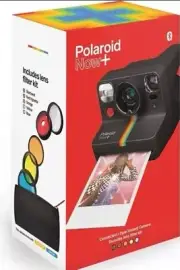 Polaroid Originals NOW+ Instant Camera, Black w/Lens Filter Set +Deco Camera Bag