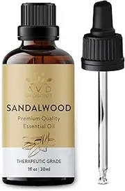 [AVD ORGANICS] Sandalwood Essential Oil 30ml | Premium Quality Therapeutic Grade for Skin Care & Focus, Woody and Earthy Aroma for Clarity, Diffuser Aromatherapy| 1 fl. Oz