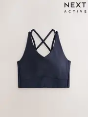 Navy Active Double Strap Cross-Over Sports Bra (AP6528) | $38