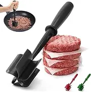 CUNSENR Premium Meat Chopper for Ground Beef - Heat Resistant Meat Masher - Kitchen Tools & Gadgets - Durable Ground Beef Smasher - Non Stick Hamburger Grinder - Cook Ground Meat with Ease(Black)