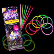 15 Piece Set of Glow Sticks -Brightly Coloured Party Sticks for Adults and Child