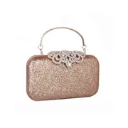 Nevenka Ladies Rhinestones Clutch Crown Decoration Vintage Evening Bag-Champagne