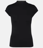[Jardin des Orangers] Jardin des Orangers Ribbed-knit high-neck wool top AU 18 black