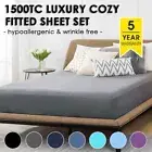 1500TC Extra Deep Fitted Sheet Set Bed Sheets Double Queen King Pillowcase Soft
