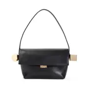 [Jacquemus] Jacquemus-Black Lamb Leather Le Rond Carre Handbag-Donna OS OS