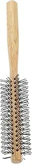 PAMINGONO Small Round Brush Wooden Roller Comb Blow Drying Brush for Curly Hair Styling