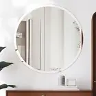 60/80cm Circle Wall Glass Decor Mirror with Beveled Edge Vanity Mirror Bathroom