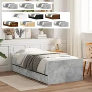 Bed Frame with Drawers Slatted Wooden Mattress Base Bed Base Bedroom vidaXL