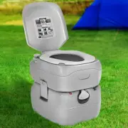 Portable Camping Toilet In/Outdoor Travel Urinal Potty With Water Flush 22L Grey