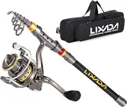 RAYWE Telescopic Fishing Rod and Reel Combo Full Kit Carbon Fiber Fishing Rod Pole+Spinning Fishing Reel+Fishing Tackle Carrier Bag Case Fishing Gear Set