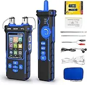 New Upgraded Network Cable Tester with Optical Power Meter VFL, CAT5 CAT6 Cable Toner Ethernet Cable Tester, RJ45 Network Tester for Telephone, Ethernet, Video, PoE Ethernet Tester Wire Tracer