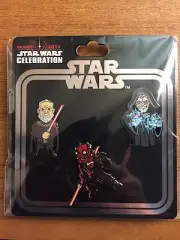 Star Wars Celebration Orlando 2017 Dooku Darth Maul Palpatine 3 Pack Pin In Hand
