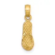 14K Yellow Gold 3D Myrtle Beach Single Flip-Flop Charm