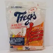 Vintage TREGS PLASTIC CLOTHESPINS. 24 Pieces NEW SEALED TregWare Sarasota K-Mart
