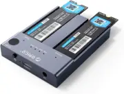 M.2 Nvme Cloner Dual-Bay Nvme Docking Station USB C to Nvme SSD Enclosure Alumin