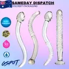 Glass Realistic Dildo Double Ended Anal Plug Butt Thruster Vagina Adult Sex Toy