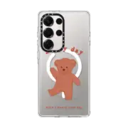 Galaxy S25 Ultra Clear Magnetic Case Beary Cute Day