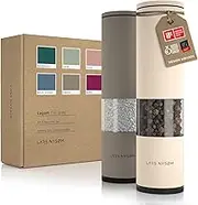 LARS NYSØM Salt and Pepper Mill Set of 2 Manual with Adjustable Ceramic Grinder from Coarse to Fine I Designer Spice Mill Set