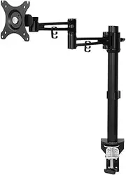 Artiss 30'' Single Monitor Arm Stand, Heavy Duty Computer Monitors Riser Mount TV Wall Mounts Bracket Holder Clamp Home Office Desk Accessories, Adjustable 360° Swivel Extendable Arms Black