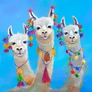 Llama Accent & Decor Tile Susan Libby Animal Art SLA081AT