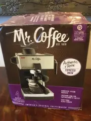 Mr. Coffee Cafe Espresso Cappuccino Maker 4 Shot Capacity Frother Steam ECM160