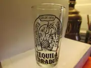 Tequila Herradura-100% Agave Tequila Shot Glass-Black horseshoe logo-3 1/2"