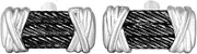 [JewelryWeb] Sparkle Cut/Textured Italian Cable Cuff Bracelet Link-Cuff-Link for Men