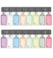 Acrimet Key Tag Rack w/ 8 Keyring Tags (Self-Adhesive Key Storage Rack) (2 Pack)