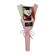 Artificial Bouquets Bear Bouquets for Graduates Graduation Bouquets with Toy Doctor Bear for Graduation Ceremonies Champagne