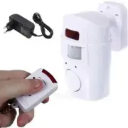 Wireless PIR Motion Sensor Detector Alarm with 2 Remote Control Power Adapter