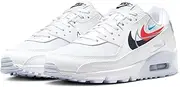 [Nike] Men's Air Max 90 Trainers, White, 8 US