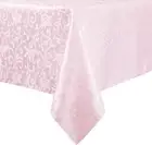 Scroll Damask Jacquard Rectangle Light Pink Tablecloth 60"X84"，Wipeable Table...