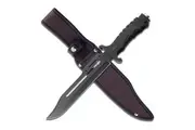 Survivor Black Tactical Fixed Knife w/ Sheath 330mm (K-HK-1036)