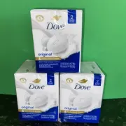 3 PACKAGES DOVE ORIGINAL MOISTURIZING CREAM SOAP BARS/ 2 BARS PER PACK/ 3.75 OZ