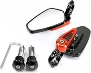 Motorcycle Mirrors 1 Pair 7/8" 22mm Motorcycle Aluminum Bar End Side Rearview Motorbike Bike Handlebar Rear View Mirrors Rear Side Mirror(Red6)