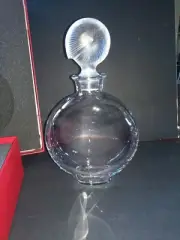 Baccarat Crystal Nautilus Whiskey Decanter Rare Flat Round shape Red Box NEW