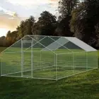 Large Walk-in Chicken Coop Outdoor Run Covered Metal Shed Cage Pen House 3x6x2m