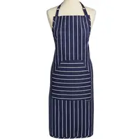 在飛比找樂天市場購物網優惠-《KitchenCraft》平口雙袋圍裙(條紋藍) | 廚房