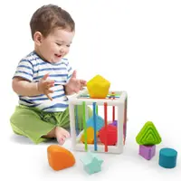 在飛比找蝦皮購物優惠-彩虹塞塞樂 嬰兒早教益智 形狀認知手部感官 訓練抓握玩具 幼