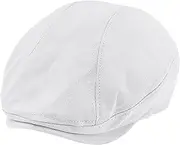 [POUDAY] Men's Cotton Newsboy Cap Flat Cap Newsboy Hat for Men Cabbie Hat Breathable Soft Summer Hat for Driving Hunting Golf