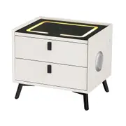 Artiss Smart Bedside Table 2 Drawers with Wireless Charging Ports LED AIKA