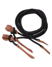 Reins - Cord Split Reins with Slobber Straps (Black - 8 Foot)