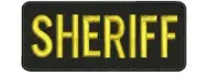 Sheriff embroidery patches 2x5 hook on back gold letters