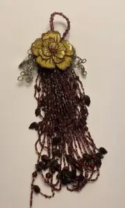 Katherine's Collection Flower Wine Bottle Tassel Ornament Beaded Retired NEW