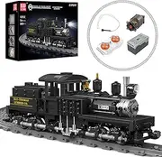 Mould King Shay Steam Locomotive Train Building Kit with LED Lighting, Remote Control Model Train Block Kit with Tracks, Display Model Toy for Adults (880 PCS)