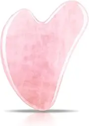 Contrybox Gua Sha Facial Tools, Rose Quartz Guasha Tool for Face & Eye, Puffiness Reducing & Jawline Sculpting Face Stone Gua Sha Tools for Skin Care Woman GuaSha Stone Tool, Pink