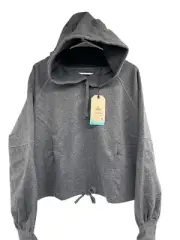 Prana Women's Ziller Sweatshirt Size XL Heather Gray Pullover Hoodie Wool Blend