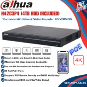 Dahua N42C3P4 Lite-Series 4K 16-Channel PoE NVR Smart H.265+, 1U, with 4TB HDD